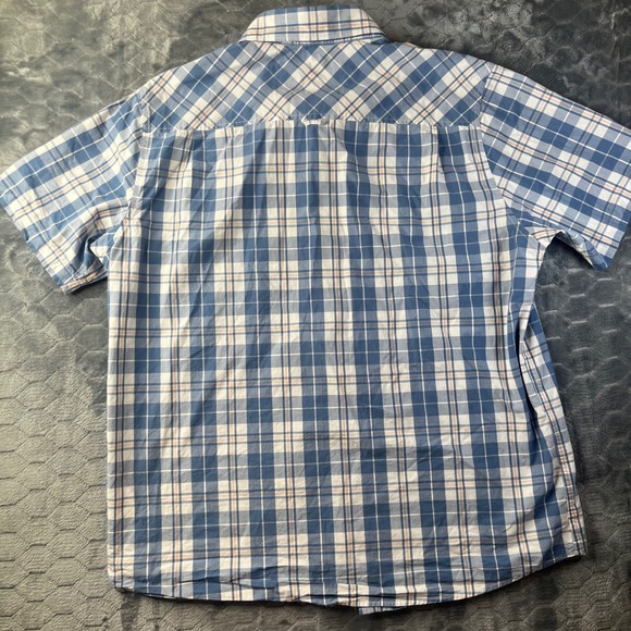Hurley Slub Button Down Shirt Mens XL Blue Plaid Short Sleeve HMS22-03333 - Picture 8 of 8